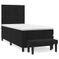 vidaXL Giroletto a Molle con Materasso Nero 80x200 cm in Velluto