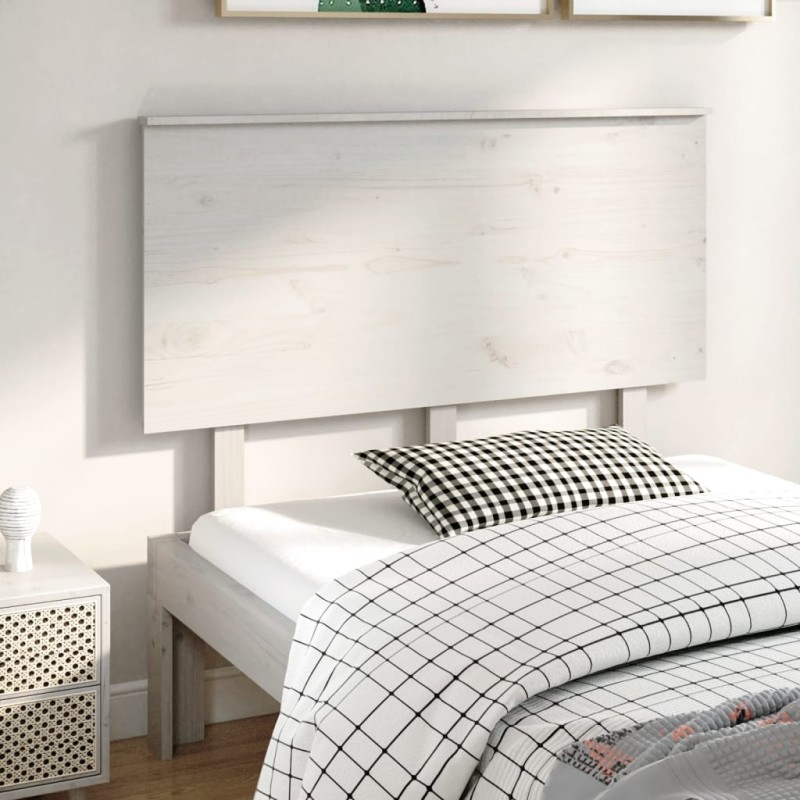 Testiera per Letto Bianca 124x6x82,5 cm Legno Massello di Pino Testiera per Letto Bianca 124x6x82,5 cm Legno Massello di Pino