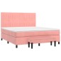 vidaXL Giroletto a Molle con Materasso Rosa 160x200 cm in Velluto