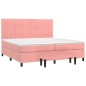 vidaXL Giroletto a Molle con Materasso Rosa 200x200 cm in Velluto