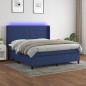 vidaXL Letto a Molle con Materasso e LED Blu 160x200 cm in Tessuto vidaXL Letto a Molle con Materasso e LED Blu 160x200 cm in Tessuto