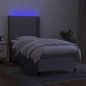 vidaXL Letto a Molle Materasso e LED Grigio Chiaro 100x200 cm Tessuto vidaXL Letto a Molle Materasso e LED Grigio Chiaro 100x200 cm Tessuto