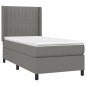 vidaXL Letto a Molle Materasso e LED Grigio Scuro 80x200 cm in Tessuto vidaXL Letto a Molle Materasso e LED Grigio Scuro 80x200 cm in Tessuto