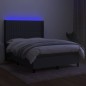 vidaXL Letto a Molle Materasso e LED Grigio Scuro 140x190cm in Tessuto vidaXL Letto a Molle Materasso e LED Grigio Scuro 140x190cm in Tessuto