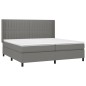 vidaXL Letto a Molle Materasso e LED Grigio Scuro 200x200cm in Tessuto vidaXL Letto a Molle Materasso e LED Grigio Scuro 200x200cm in Tessuto