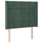vidaXL Letto a Molle con Materasso e LED Verde Scuro 90x190 cm Velluto