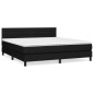 vidaXL Giroletto a Molle con Materasso Nero 160x200 cm in Tessuto