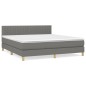 vidaXL Giroletto a Molle con Materasso Grigio Scuro 160x200 cm Tessuto