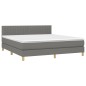 vidaXL Giroletto a Molle con Materasso Grigio Scuro 160x200 cm Tessuto