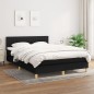 vidaXL Giroletto a Molle con Materasso Nero 140x190 cm in Tessuto
