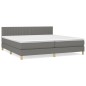 vidaXL Giroletto a Molle con Materasso Grigio Scuro 200x200 cm Tessuto