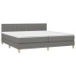 vidaXL Giroletto a Molle con Materasso Grigio Scuro 200x200 cm Tessuto