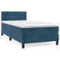 vidaXL Giroletto a Molle con Materasso Blu Scuro 90x190 cm in Velluto