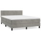 vidaXL Giroletto a Molle con Materasso Grigio Chiaro 140x200cm Velluto