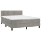 vidaXL Giroletto a Molle con Materasso Grigio Chiaro 140x200cm Velluto