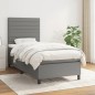 vidaXL Giroletto a Molle con Materasso Grigio Scuro 80x200 cm Tessuto