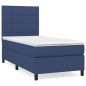 vidaXL Giroletto a Molle con Materasso Blu 80x200 cm inTessuto