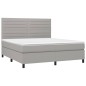 vidaXL Giroletto a Molle con Materasso Grigio Chiaro160x200 cm Tessuto