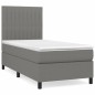 vidaXL Giroletto a Molle con Materasso Grigio Scuro 80x200 cm Tessuto