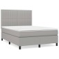 vidaXL Giroletto a Molle con Materasso Grigio Chiaro 140x190cm Tessuto