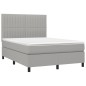 vidaXL Giroletto a Molle con Materasso Grigio Chiaro 140x190cm Tessuto