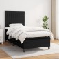 vidaXL Giroletto a Molle con Materasso Nero 100x200 cm in Tessuto