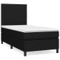 vidaXL Giroletto a Molle con Materasso Nero 100x200 cm in Tessuto