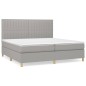 vidaXL Giroletto a Molle con Materasso Grigio Chiaro 200x200cm Tessuto