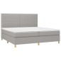 vidaXL Giroletto a Molle con Materasso Grigio Chiaro 200x200cm Tessuto