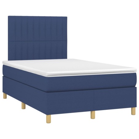 vidaXL Giroletto a Molle con Materasso Blu 120x200 cm in Tessuto