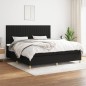 vidaXL Giroletto a Molle con Materasso Nero 200x200 cm in Tessuto