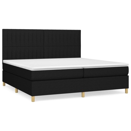 vidaXL Giroletto a Molle con Materasso Nero 200x200 cm in Tessuto