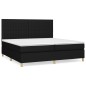 vidaXL Giroletto a Molle con Materasso Nero 200x200 cm in Tessuto
