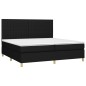 vidaXL Giroletto a Molle con Materasso Nero 200x200 cm in Tessuto