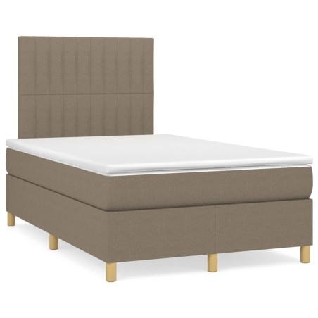 vidaXL Giroletto a Molle con Materasso Tortora 120x200 cm in Tessuto