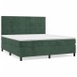 vidaXL Giroletto a Molle con Materasso Verde Scuro 160x200 cm Velluto