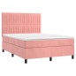 vidaXL Giroletto a Molle con Materasso Rosa 140x200 cm in Velluto