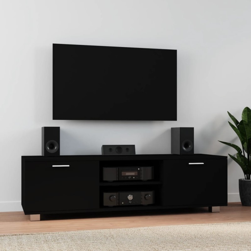 Mobile Porta TV Nero 140x40,5x35 cm in Legno Multistrato Mobile Porta TV Nero 140x40,5x35 cm in Legno Multistrato
