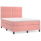 vidaXL Giroletto a Molle con Materasso Rosa 140x190 cm in Velluto