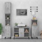 Set Mobili da Bagno 3 pz Grigio Cemento in Legno Multistrato Set Mobili da Bagno 3 pz Grigio Cemento in Legno Multistrato