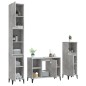 Set Mobili da Bagno 3 pz Grigio Cemento in Legno Multistrato Set Mobili da Bagno 3 pz Grigio Cemento in Legno Multistrato