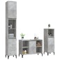 Set Mobili da Bagno 3 pz Grigio Cemento in Legno Multistrato Set Mobili da Bagno 3 pz Grigio Cemento in Legno Multistrato