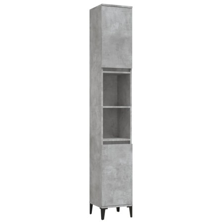 Armadietto Bagno Grigio Cemento 30x30x190 cm Legno Multistrato