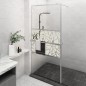 Parete Doccia con Mensola Cromo 100x195cm Vetro ESG e Alluminio Parete Doccia con Mensola Cromo 100x195cm Vetro ESG e Alluminio