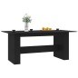 Tavolo da Pranzo Nero 180x90x76 cm in Legno Multistrato Tavolo da Pranzo Nero 180x90x76 cm in Legno Multistrato