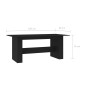 Tavolo da Pranzo Nero 180x90x76 cm in Legno Multistrato Tavolo da Pranzo Nero 180x90x76 cm in Legno Multistrato