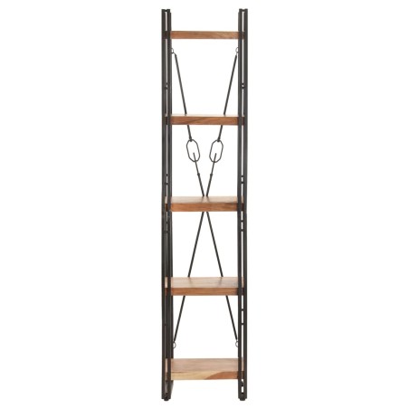 Libreria a 5 Ripiani 40x30x180cm in Legno Massello di Acacia