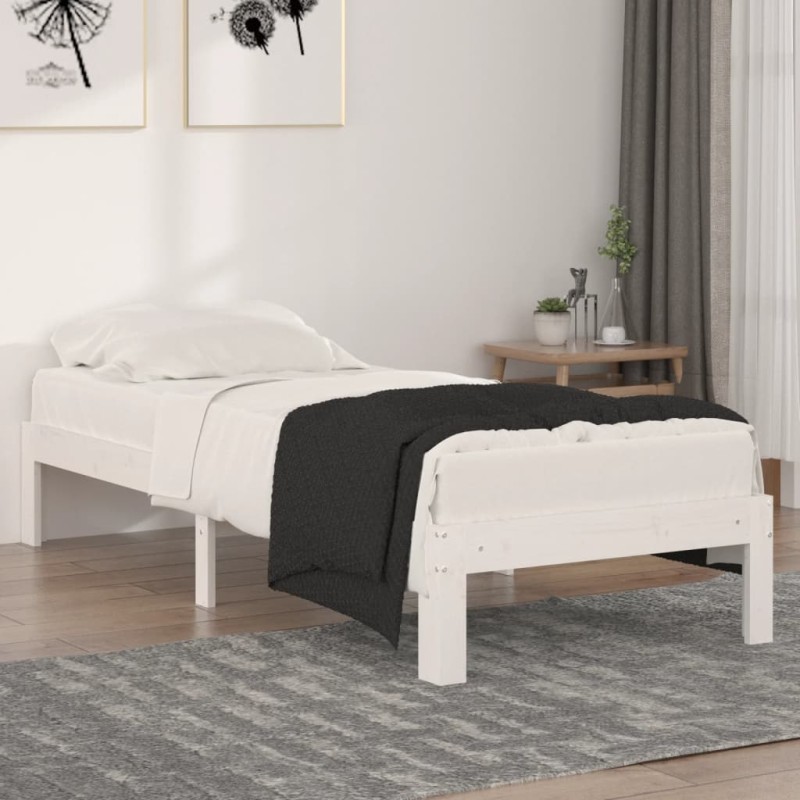 Giroletto Bianco in Legno Massello 75x190 cm Small Single Giroletto Bianco in Legno Massello 75x190 cm Small Single