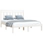 Giroletto Bianco in Legno Massello 120x190 cm Small Double Giroletto Bianco in Legno Massello 120x190 cm Small Double