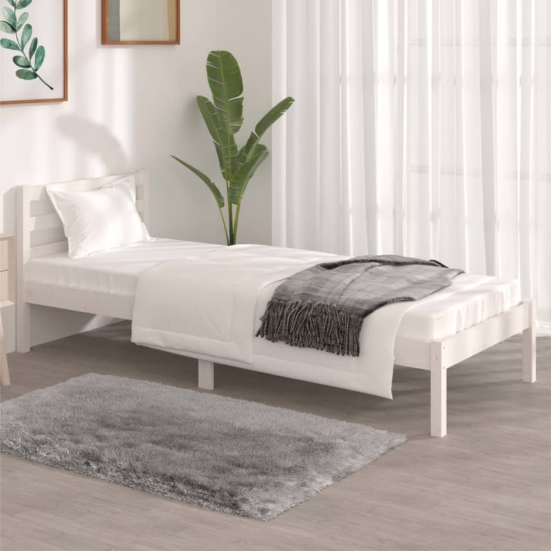 Giroletto in Legno Massello Bianco 75x190 cm Small Single Giroletto in Legno Massello Bianco 75x190 cm Small Single